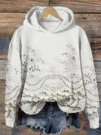 Roselle Lace-Trim Cozy Relaxed Hoodie