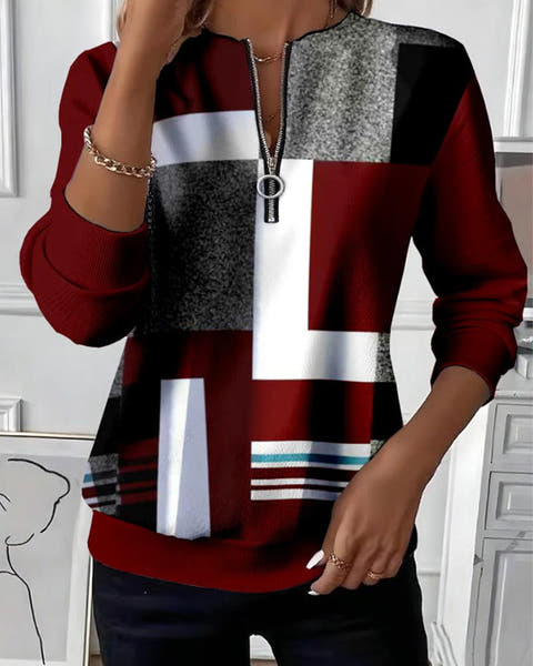Nancy Half-Zip Effortless Style Sweatshirt