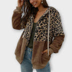 Maya Fleece Hoodie with Leopard Print Comfort