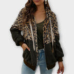 Maya Fleece Hoodie with Leopard Print Comfort