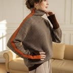 Sabrina Modern Herringbone Turtleneck Sweater