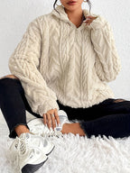 Aila - Fluffy Zip Sweater