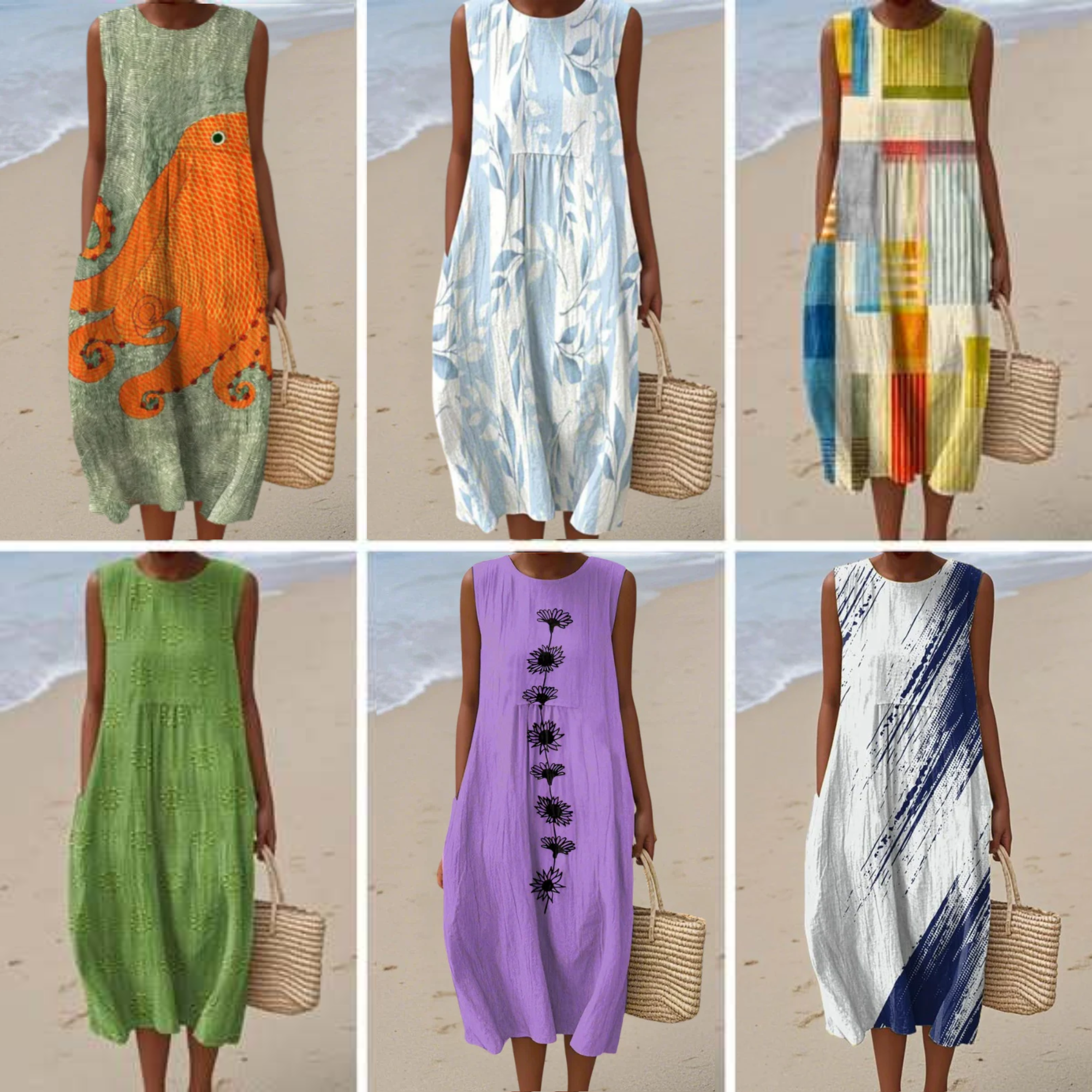 Cassey Oceanic Octopus Print Midi Dress