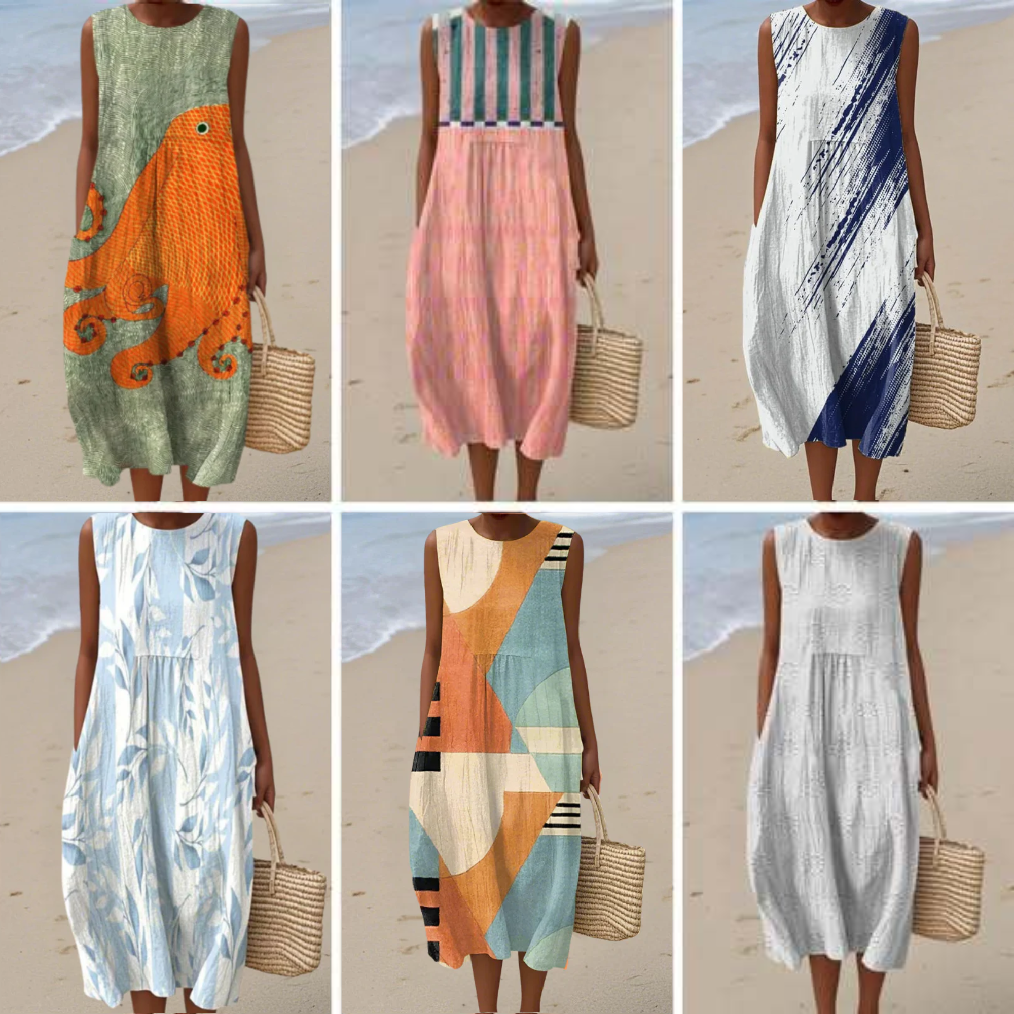 Catherine Geometric Modern Midi Dress