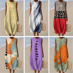 Charlotte Mix Pattern Modern Midi Dress