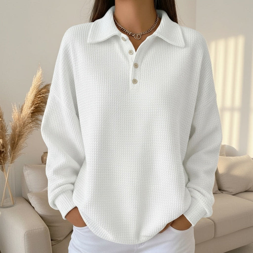 Hazel Soft-Stretch Classic Polo Sweater
