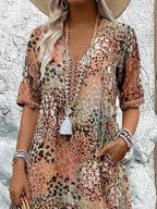 Women's Vibrant Print Midi Dress