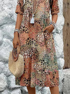 Women's Vibrant Print Midi Dress
