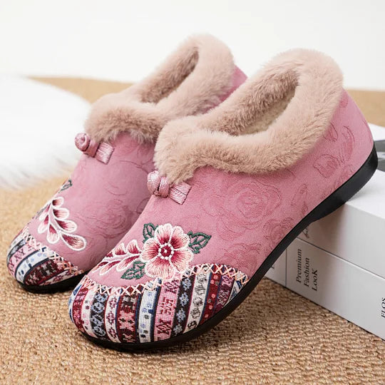 Ariella Embroidered All-Day Cosy Comfort Slippers