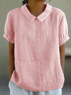 Amalie - Relaxed Fit Collared Top