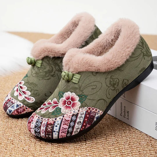 Ariella Embroidered All-Day Cosy Comfort Slippers