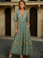 Adina Elegant Belted Boho Dress