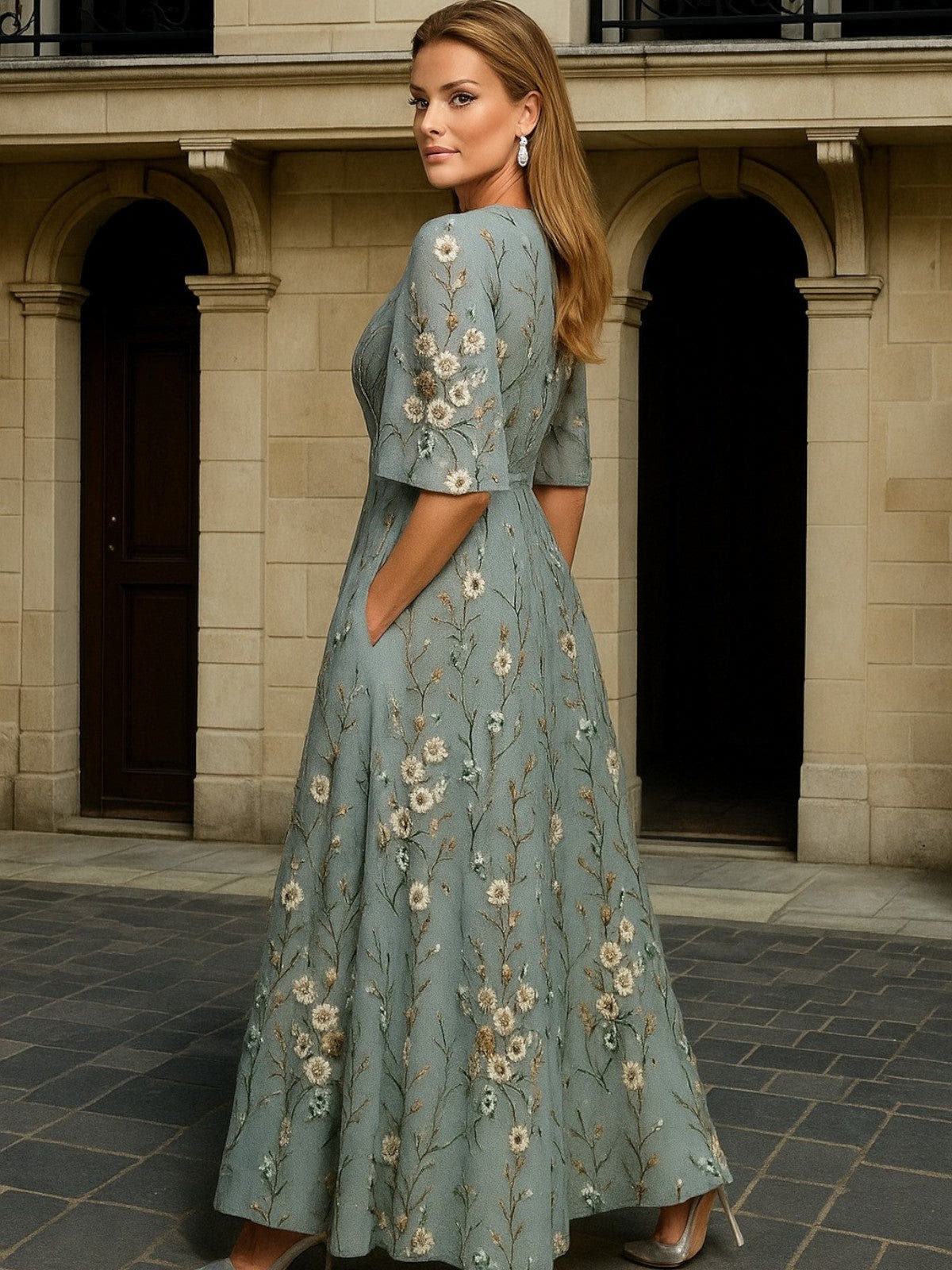 Adina Elegant Belted Boho Dress