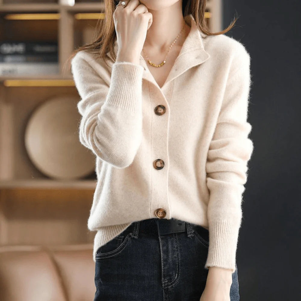Aimee | Knit Cardigan for Women with Vintage Collar