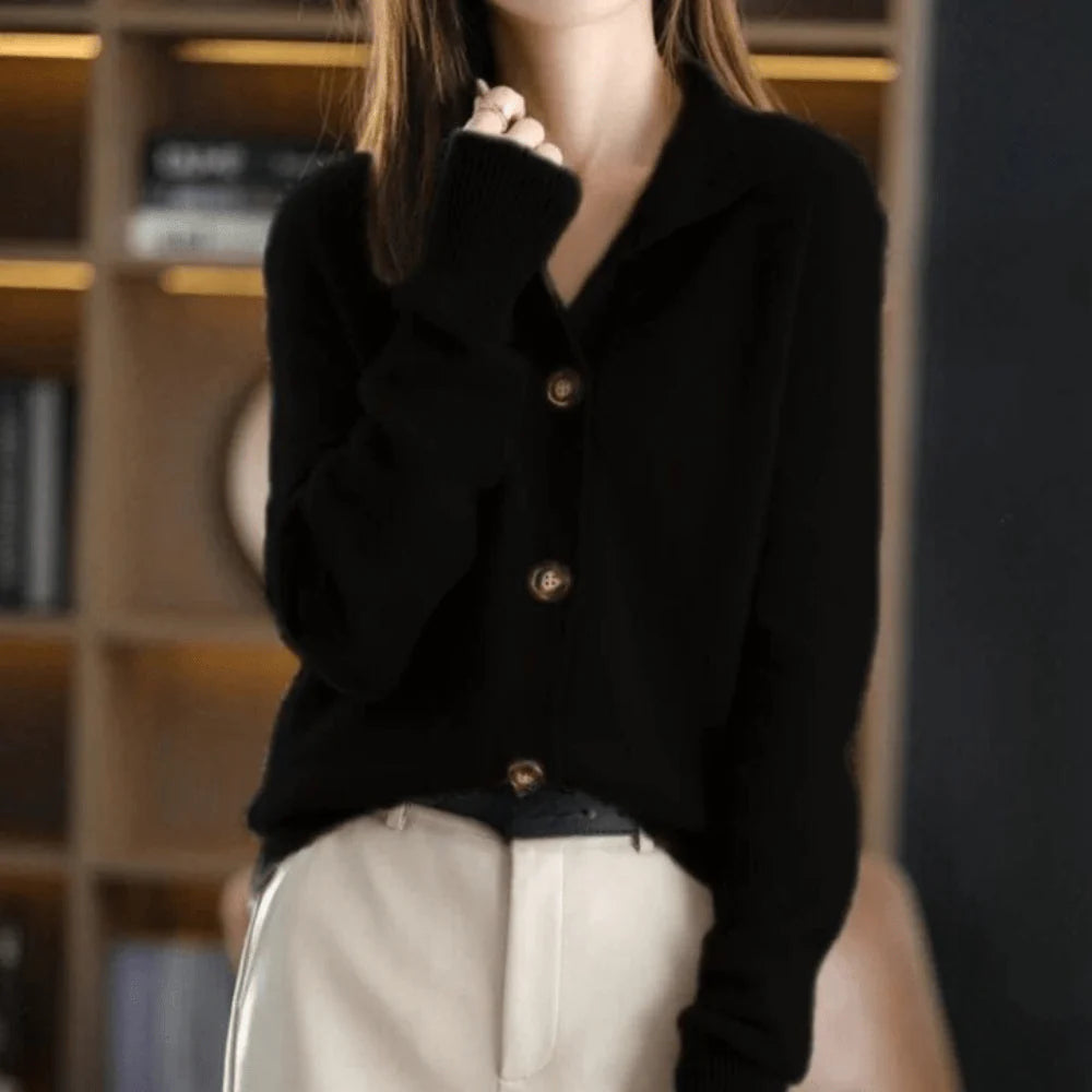 Aimee | Knit Cardigan for Women with Vintage Collar