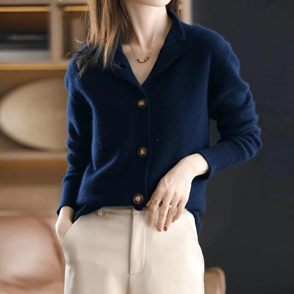 Aimee | Knit Cardigan for Women with Vintage Collar