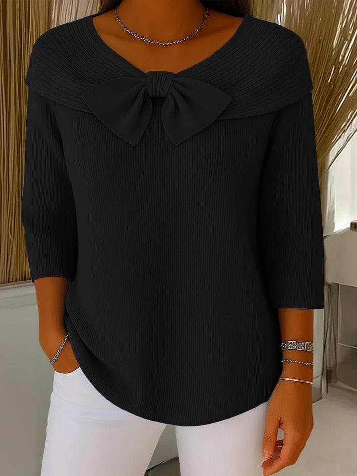 Sloane Soft Knit Bow Detail Sweater