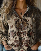 Bonnie | Patchwork Long Sleeve Shirt for Women with Vibrant Design