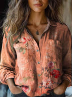 Bonnie | Patchwork Long Sleeve Shirt for Women with Vibrant Design
