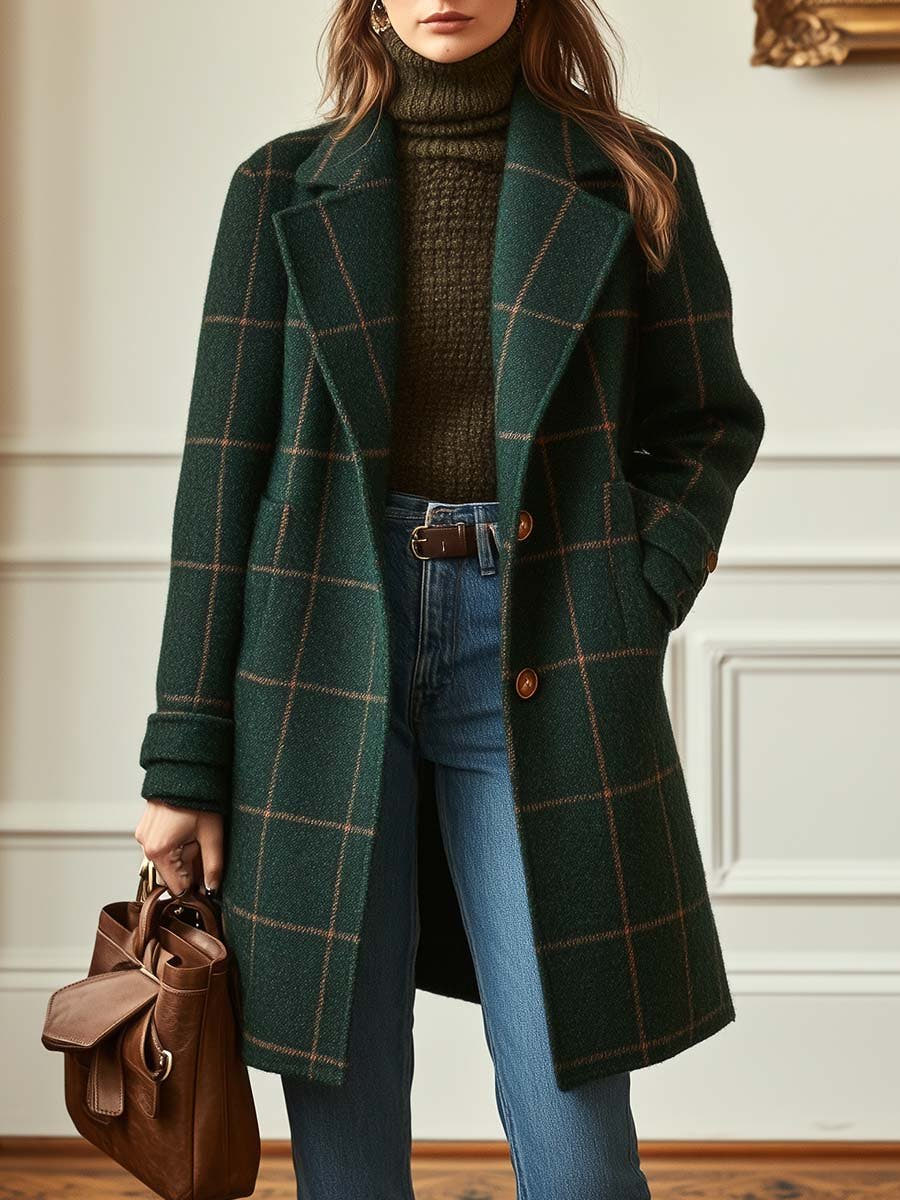 Althea Tailored Plaid Versatile Coat