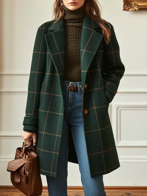 Althea Tailored Plaid Versatile Coat