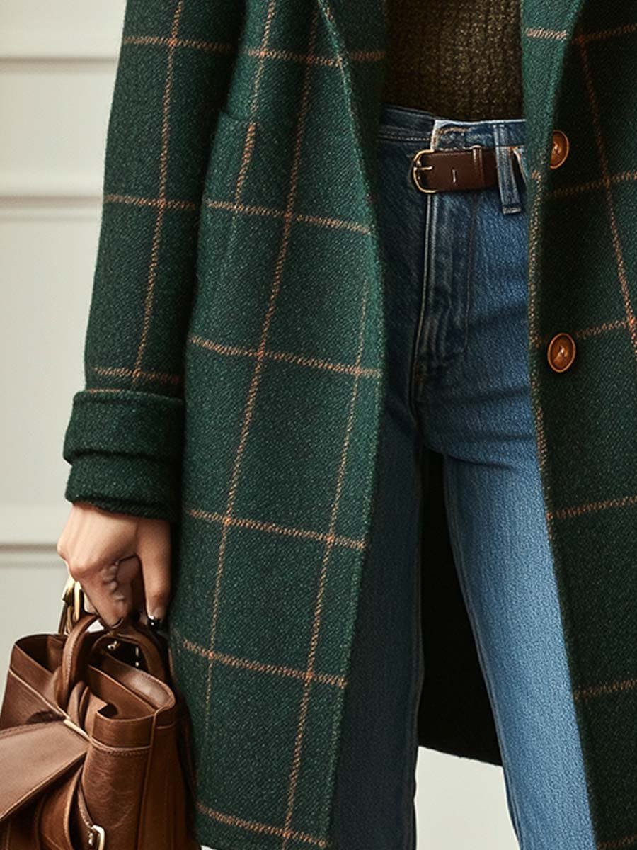 Althea Tailored Plaid Versatile Coat