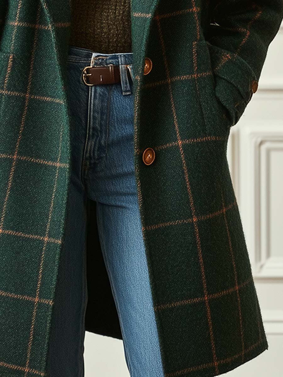 Althea Tailored Plaid Versatile Coat