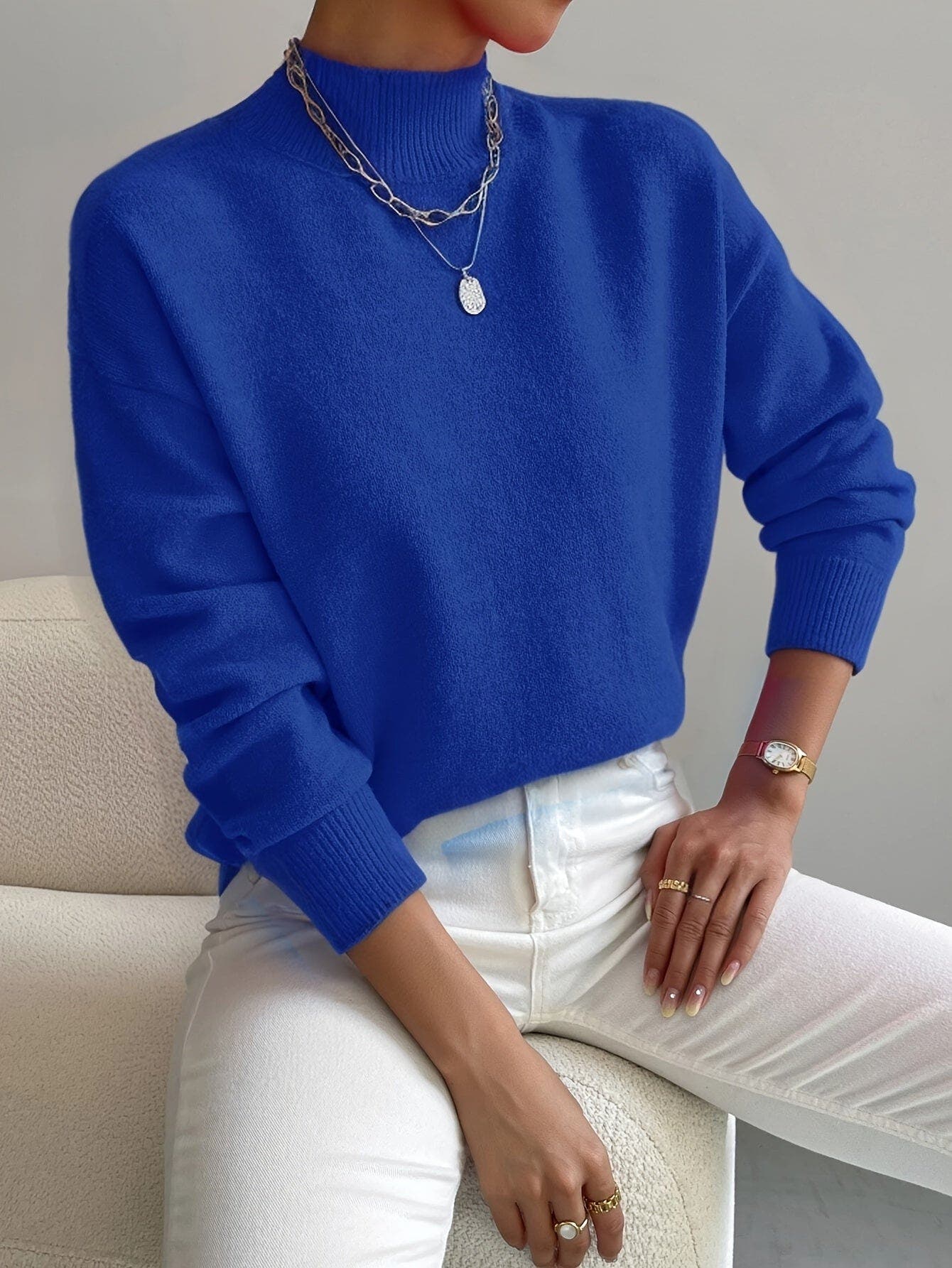 Zen Mock Turtleneck Knitted Sweater