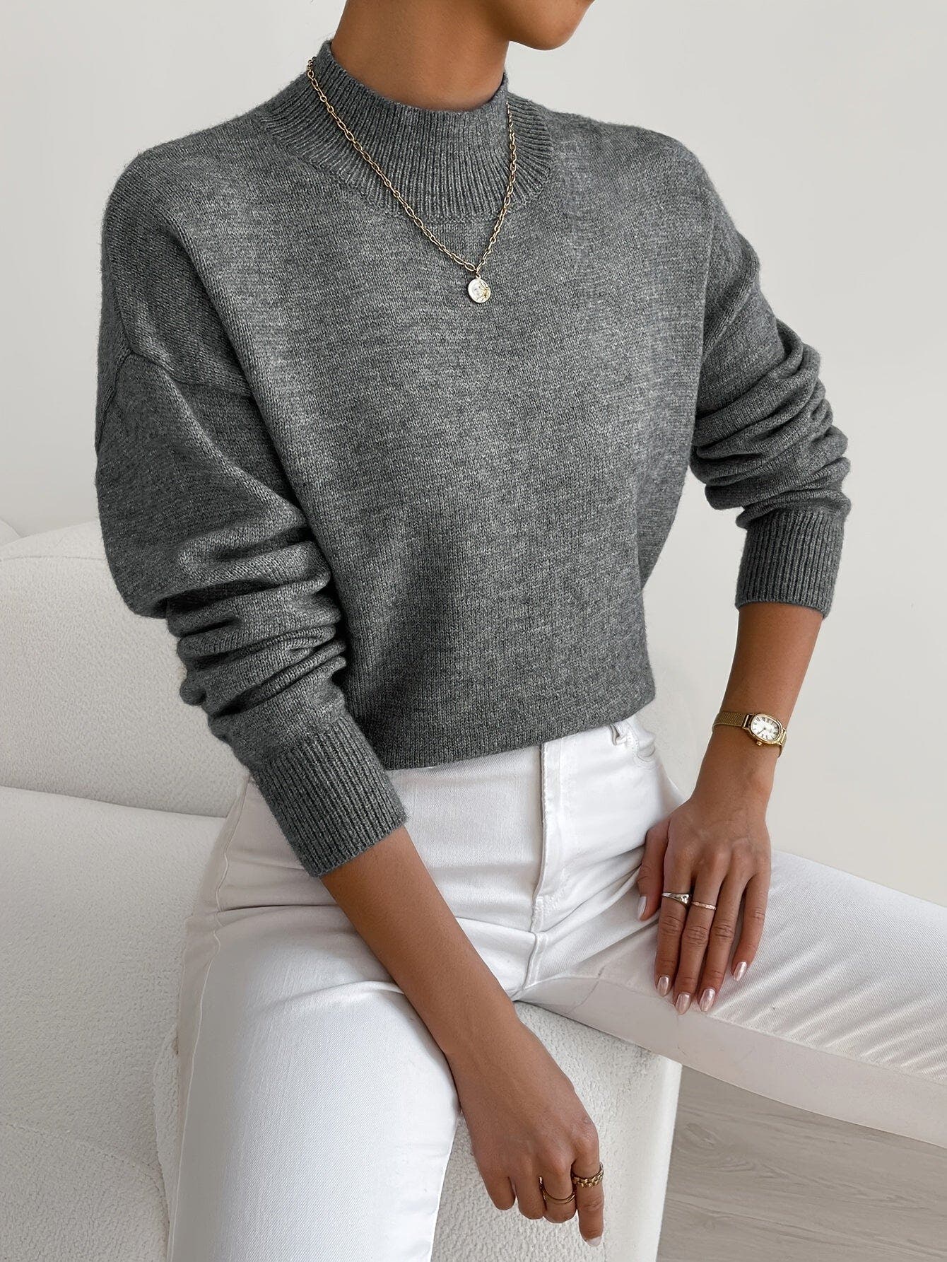 Zen Mock Turtleneck Knitted Sweater