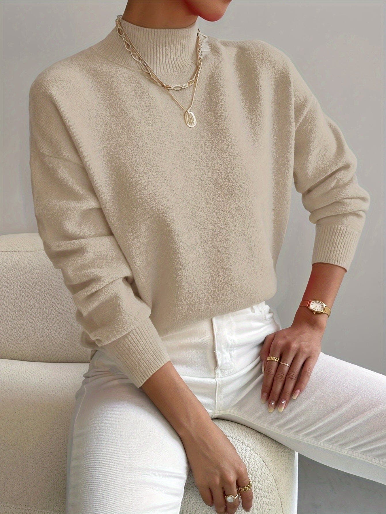Zen Mock Turtleneck Knitted Sweater