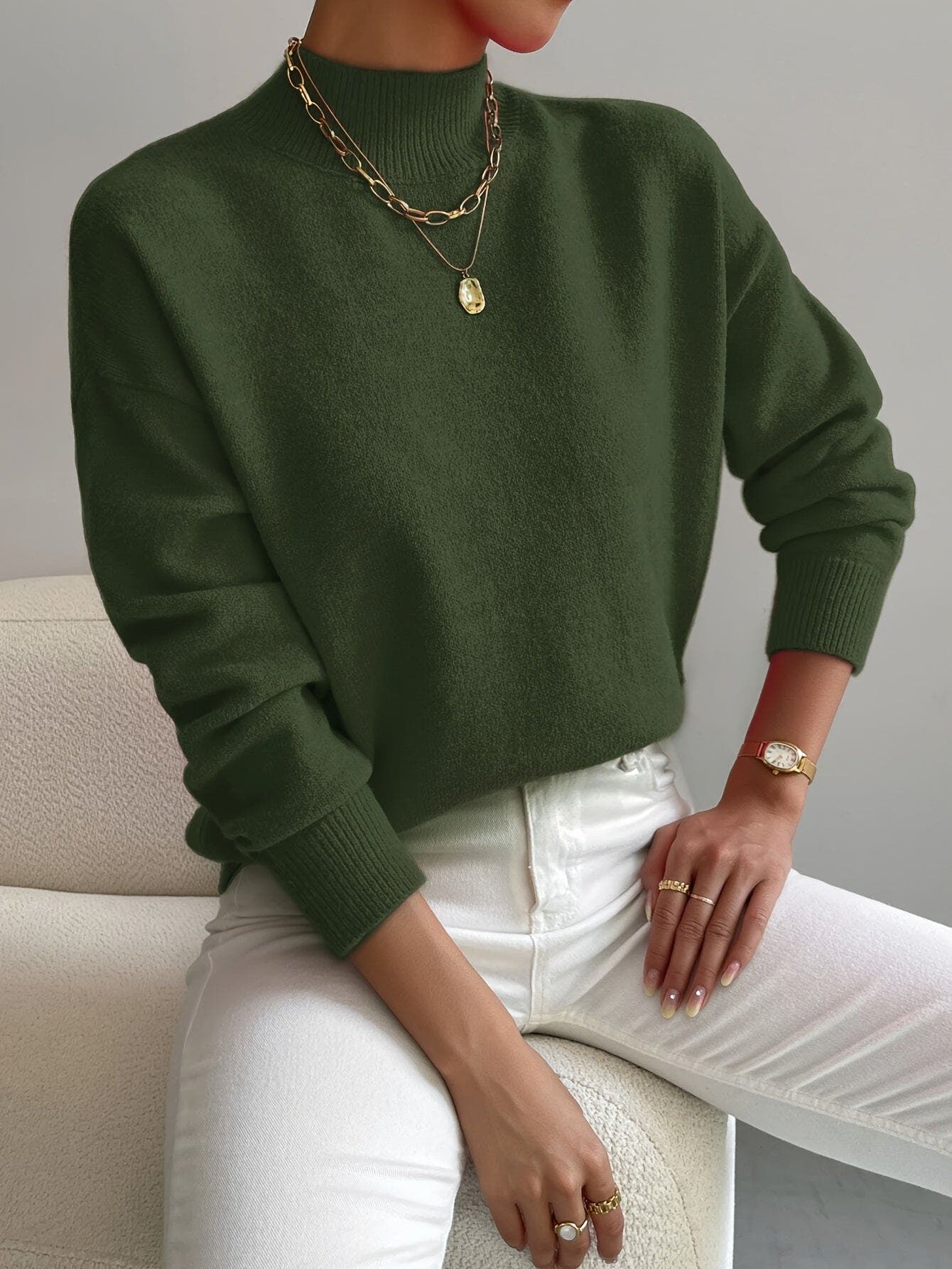 Zen Mock Turtleneck Knitted Sweater