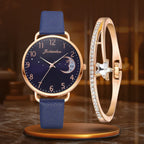Megan | Moon-Inspired Watch and Bracelet Set for Women for Glamour and Elegance