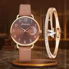 Megan | Moon-Inspired Watch and Bracelet Set for Women for Glamour and Elegance