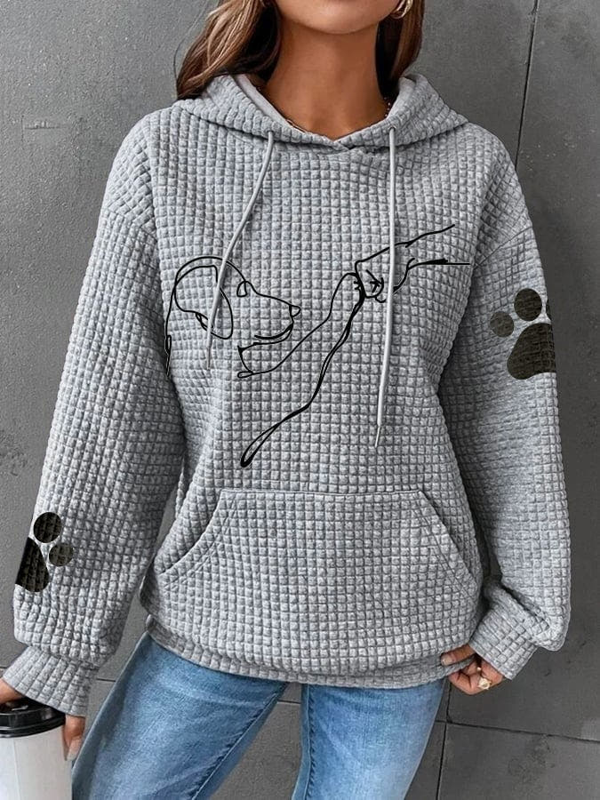 Betsy - Paw Print Waffle Hoodie