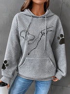Betsy - Paw Print Waffle Hoodie