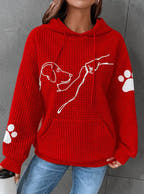 Betsy - Paw Print Waffle Hoodie
