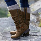 Harper Ankle Boot with Side Zipper and Knit Cuff