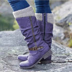 Harper Ankle Boot with Side Zipper and Knit Cuff