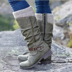 Harper Ankle Boot with Side Zipper and Knit Cuff