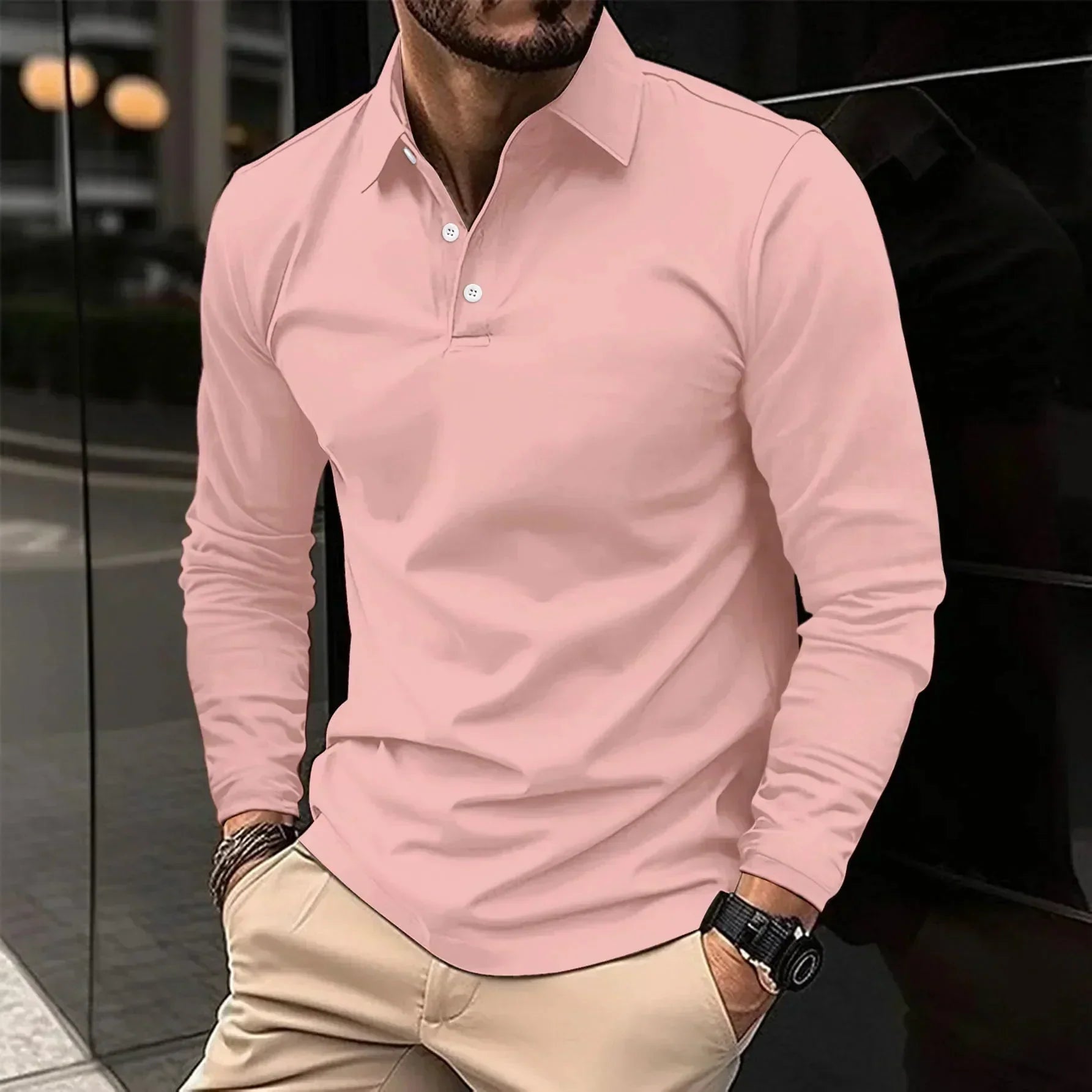 Friedrich - Casual Long Sleeve Polo Shirt