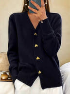 Faith Relaxed V-Neck Button-Up Cardigan