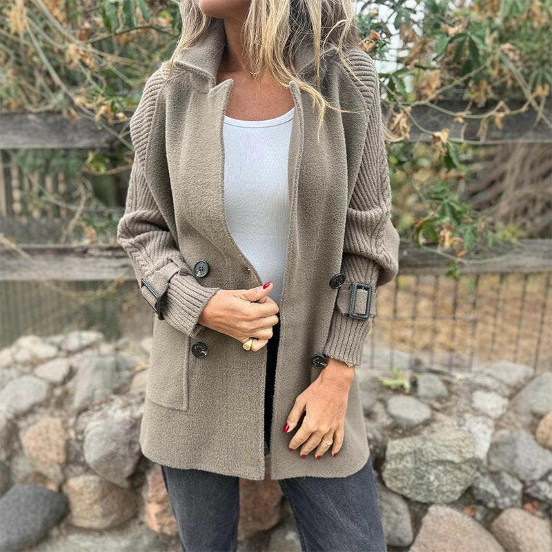 Penelope Double-Breasted Elegant Mid-Length Coat
