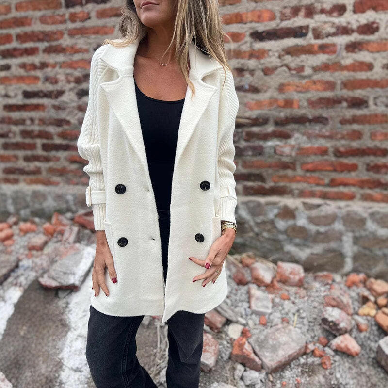 Penelope Double-Breasted Elegant Mid-Length Coat