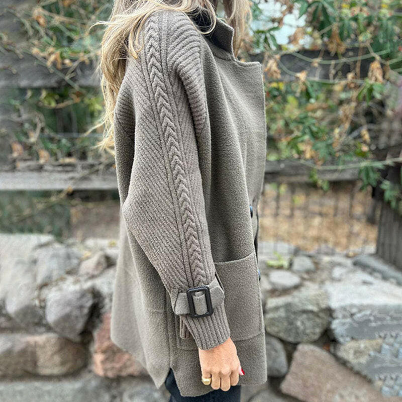 Penelope Double-Breasted Elegant Mid-Length Coat