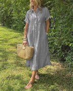 Selina | Midi Dress for Women with Coastal Stripes