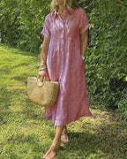 Selina | Midi Dress for Women with Coastal Stripes