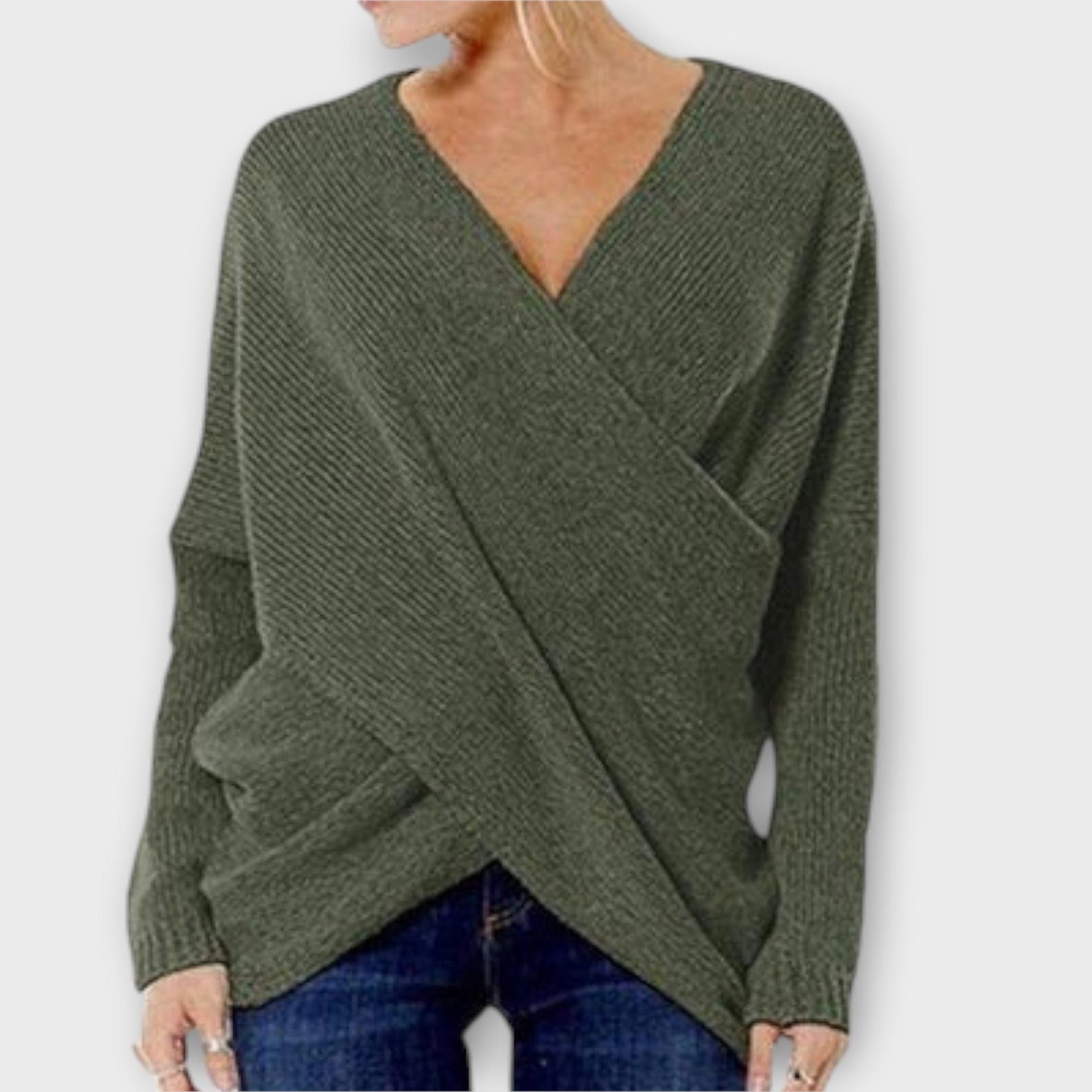 Morgan Sweater with Soft Cotton Blend and V-Neck