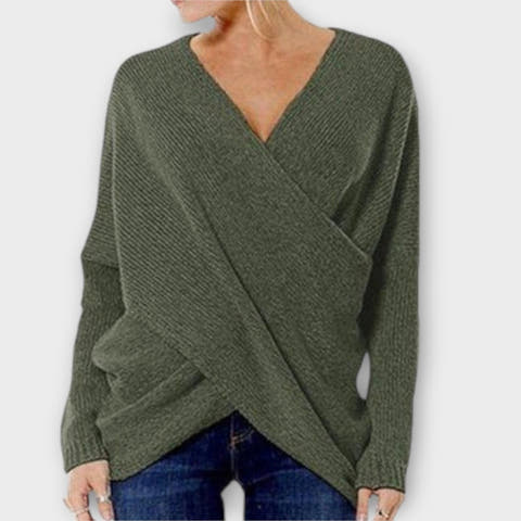 Morgan Sweater with Soft Cotton Blend and V-Neck