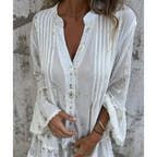 Women’s Boho Midi Dress with Floral Embroidery and Flowy Silhouette